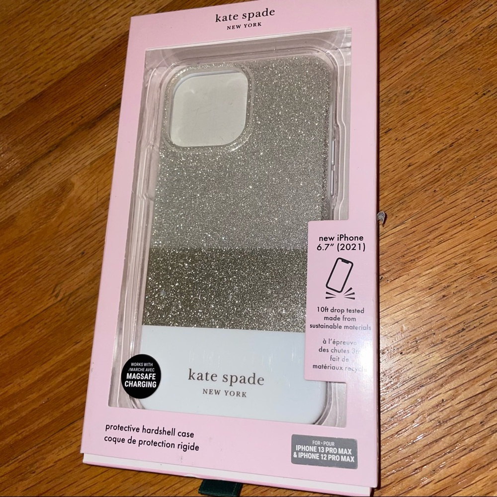 Kate Spade iPhone 12 or 13 Pro Max Glitter Block Case